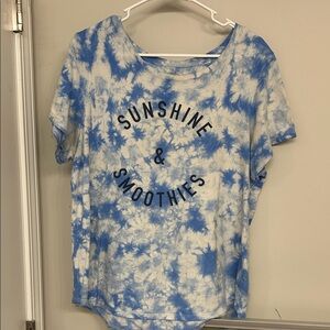 Old Navy Sunshine & Smoothies Tie-Dye Tee - Blue and White